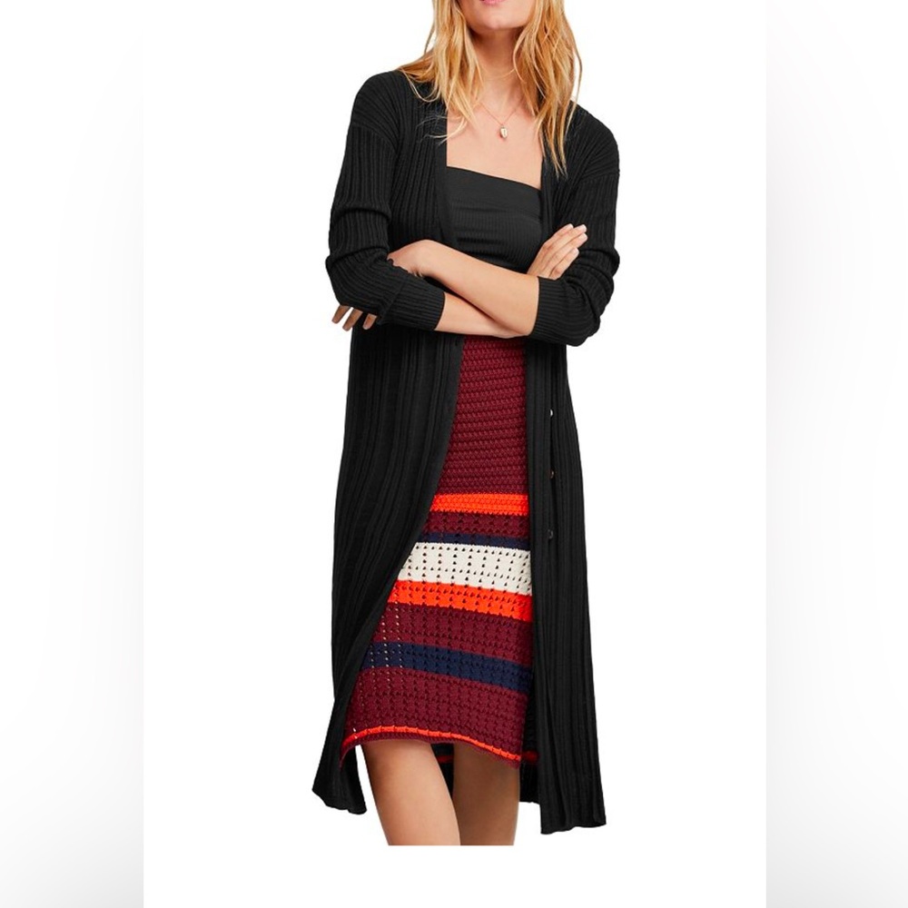 Free People Long Ribbed Cardigan
Duster Black Size M
Boho Layering